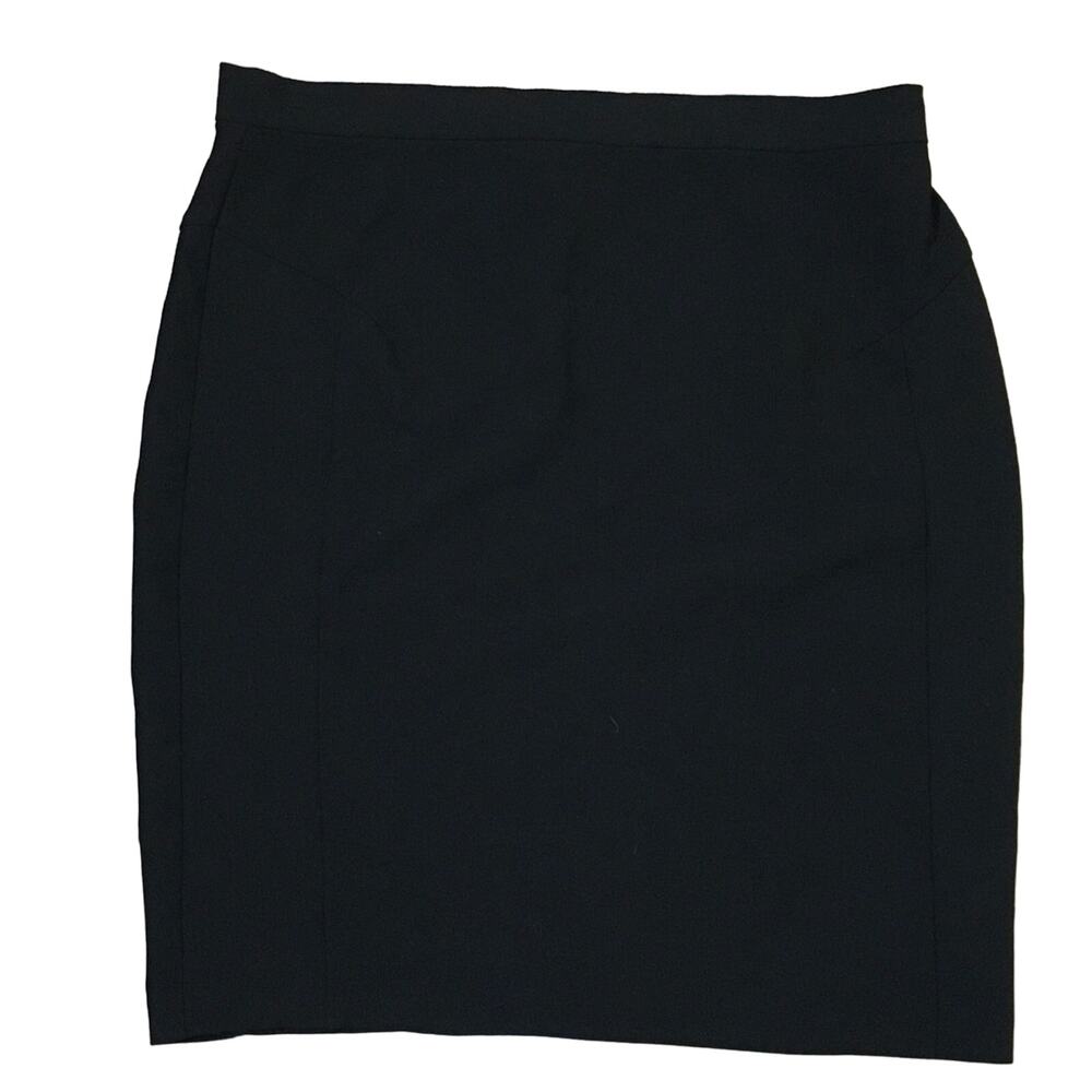 Topshop Black Pencil Skirt Zipper Detail In Black Women's Size 12